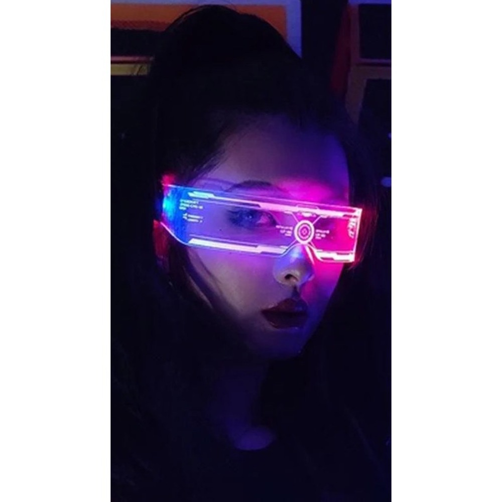 Typelight Cyberpunk LED Visor Glasses Futuristic Rave Cosplay Light Up Eyewear
